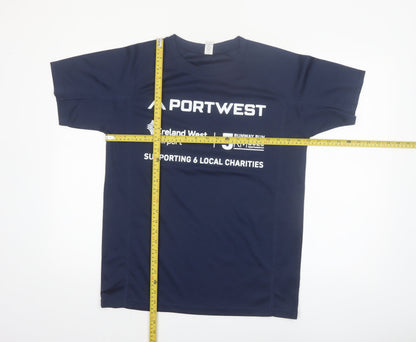 Roly Portwest Men's Navy Polyester Short Sleeve Active T-Shirt M