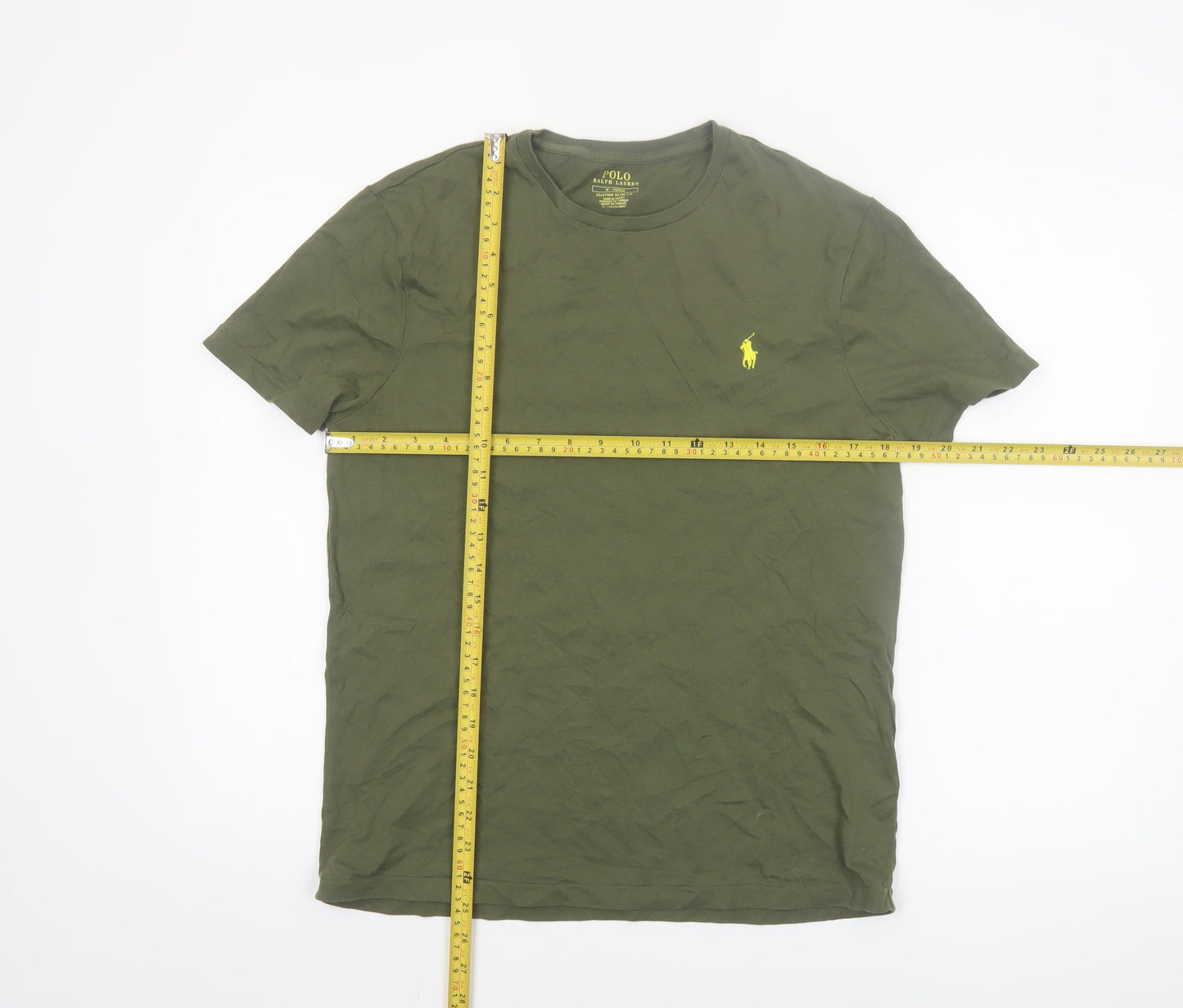 Ralph Lauren Men's Green Slim Fit Cotton Crew Neck T-Shirt M