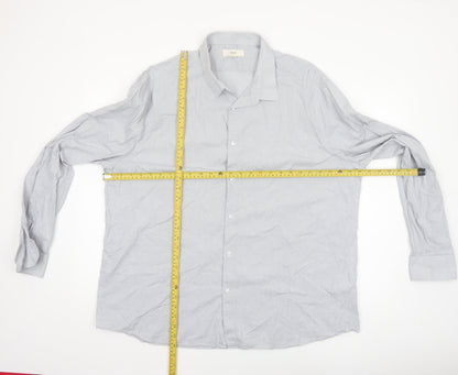 Marks and Spencer Men's Grey 3XL Regular Fit Long Sleeve Cotton Shirt