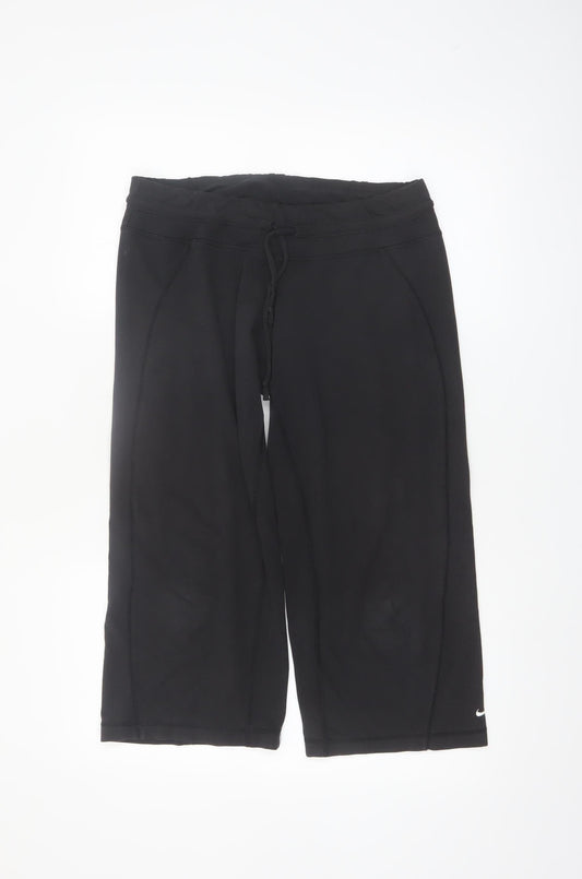 Nike Women Black Capri Activewear Trousers M Moisture Wicking
