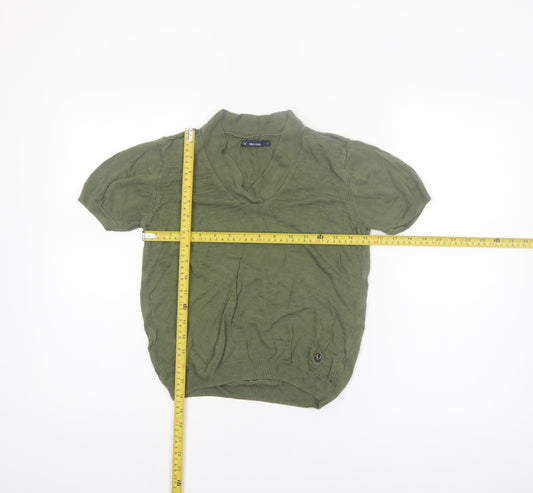 Allen Solly Women’s Green V-Neck Knit Blouse Size S