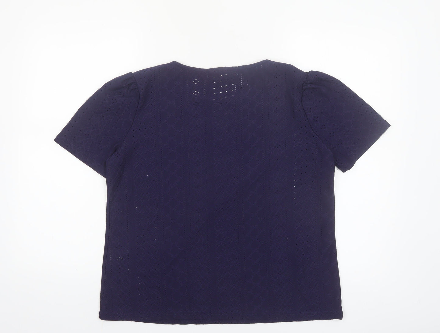 Koala Bay Women's Purple Lace Short Sleeve Blouse Size L