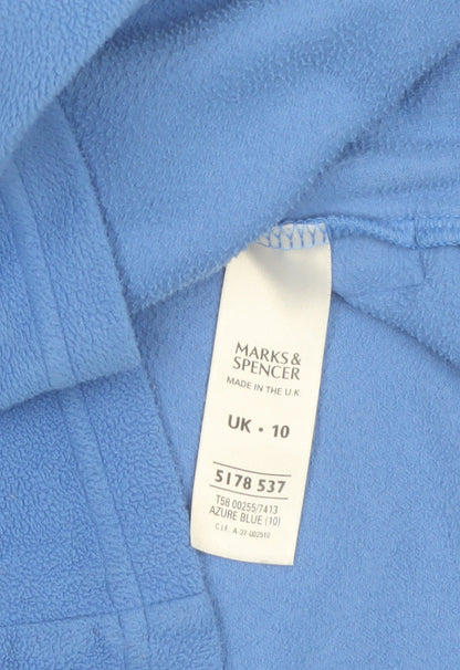 Marks and Spencer Women Azure Blue Pullover Fleece Sweatshirt UK 10
