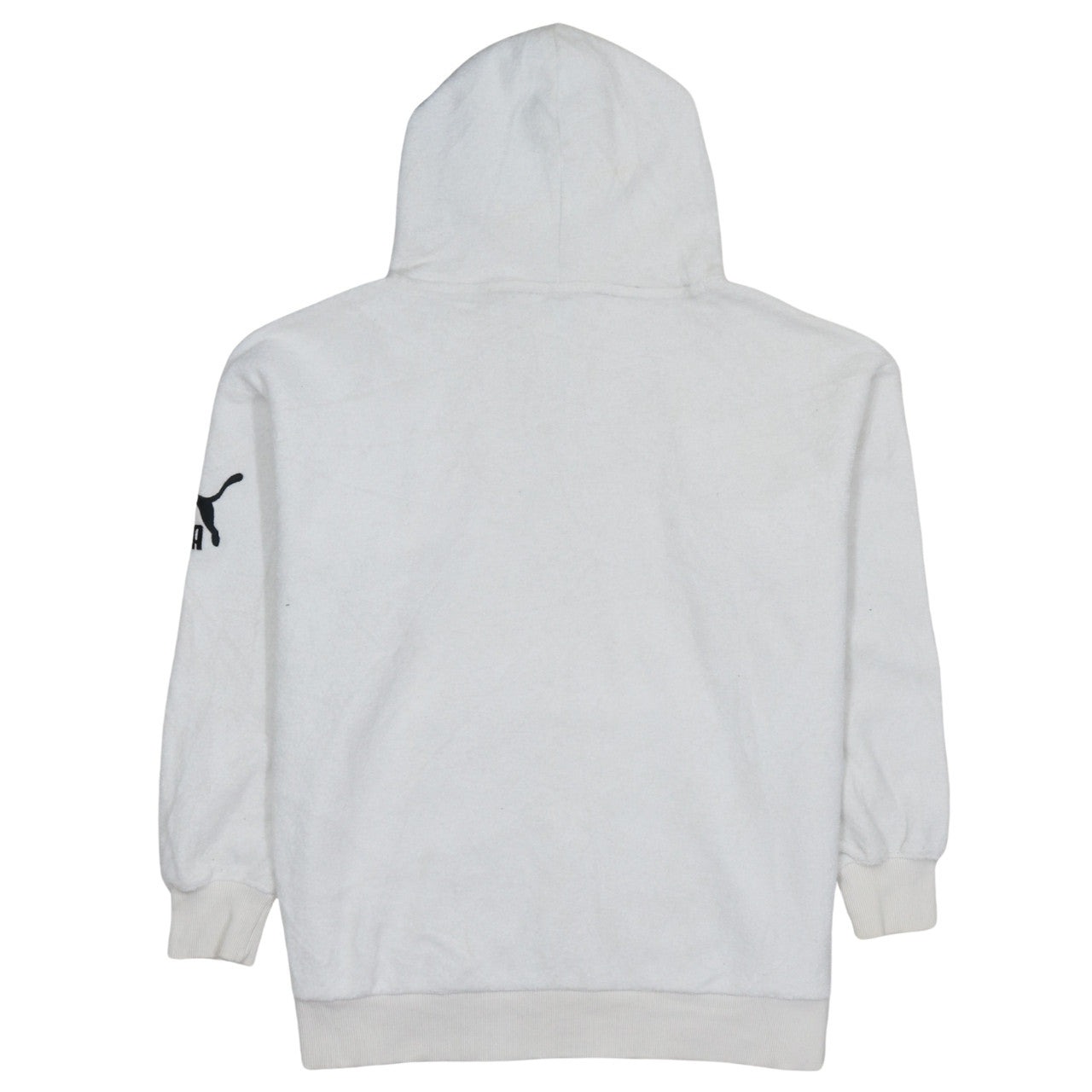 PUMA Women's Ivory XS Pullover Hoodie with Logo Sleeve Pocketed Sweatshirt
