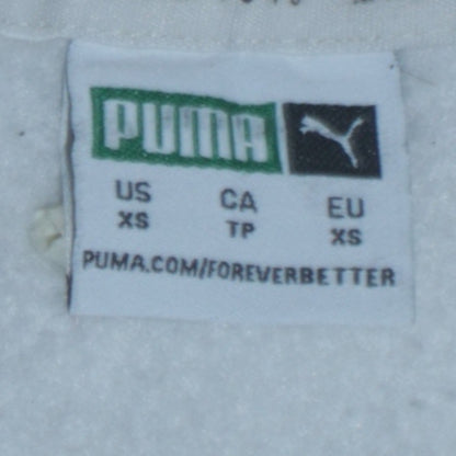 PUMA Women's Ivory XS Pullover Hoodie with Logo Sleeve Pocketed Sweatshirt