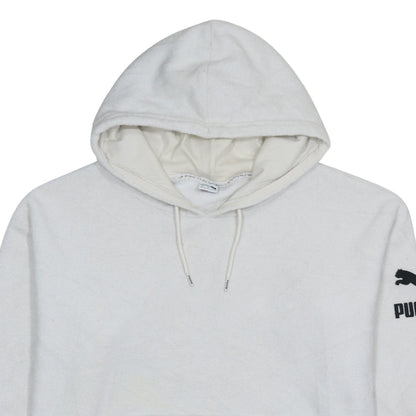 PUMA Women's Ivory XS Pullover Hoodie with Logo Sleeve Pocketed Sweatshirt