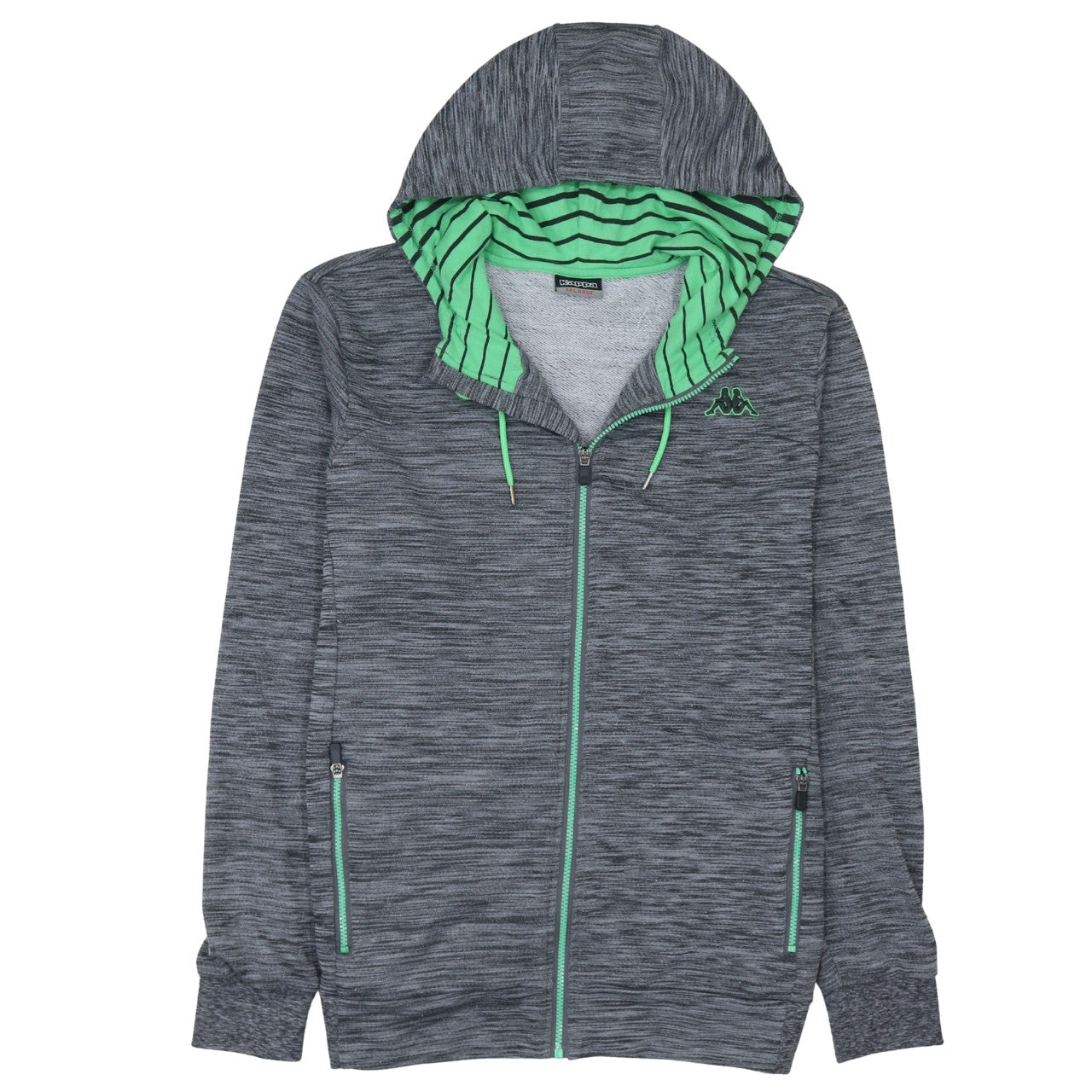 Kappa Men's Grey 2XL Full Zip Hoodie Jacket with Logo
