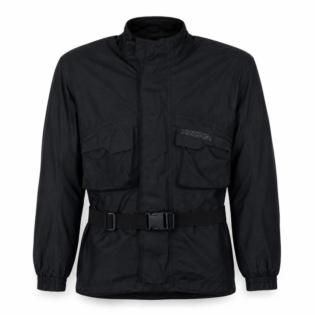 Richa Men's Black XS Waterproof Motorcycle Jacket with Belt