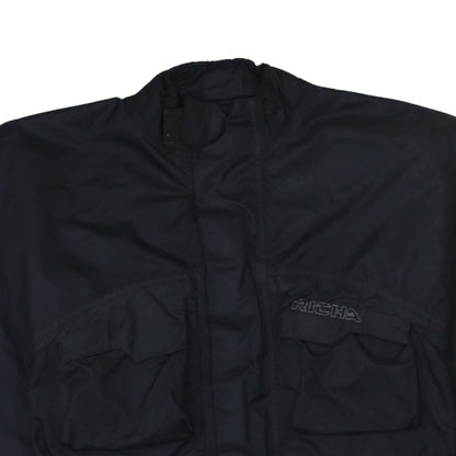 Richa Men's Black XS Waterproof Motorcycle Jacket with Belt