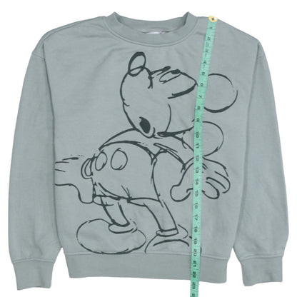 Disney Womens Grey Mickey Mouse Pullover Sweatshirt 2XS