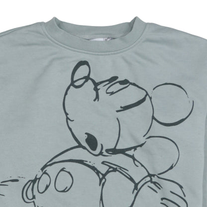 Disney Womens Grey Mickey Mouse Pullover Sweatshirt 2XS