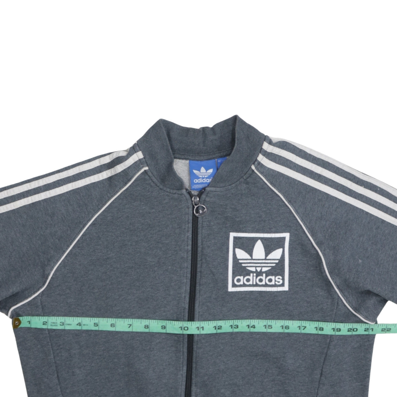 Adidas Mens Grey Track Jacket M Full Zip Retro Sports Style