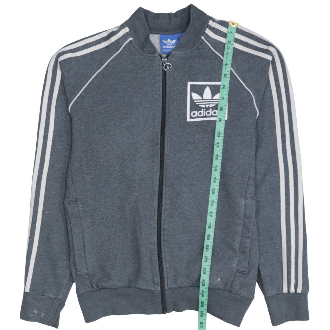 Adidas Mens Grey Track Jacket M Full Zip Retro Sports Style
