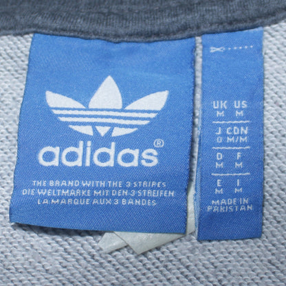 Adidas Mens Grey Track Jacket M Full Zip Retro Sports Style