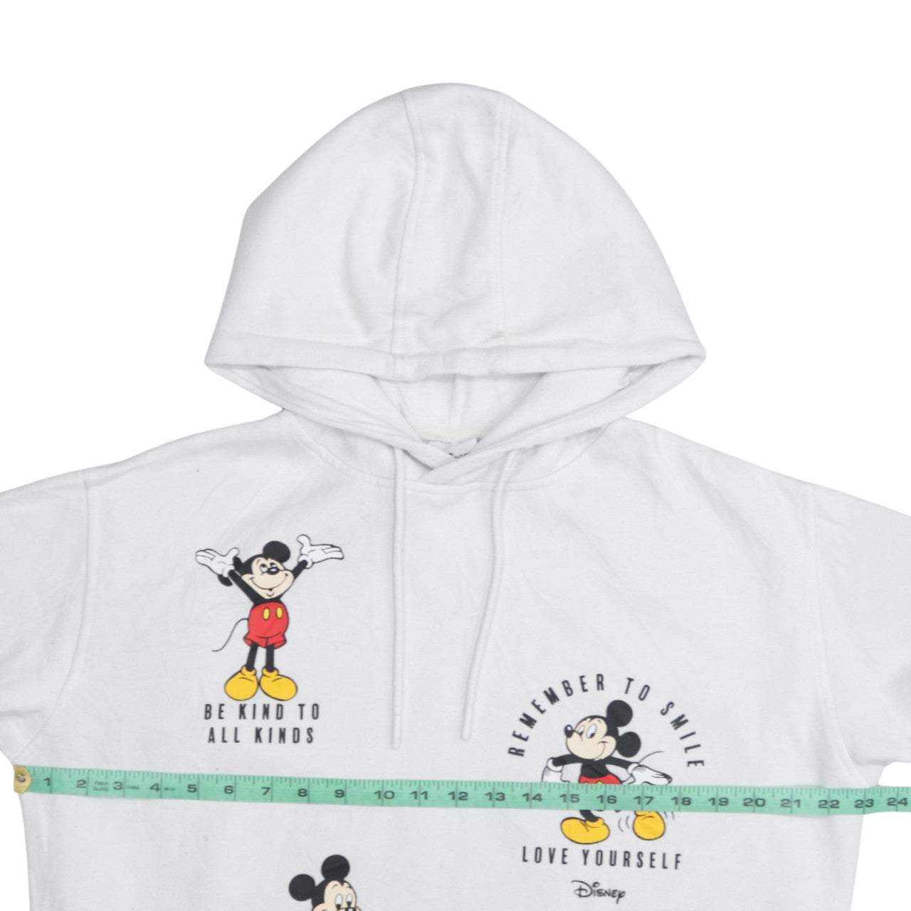 Disney Women's White Mickey Mouse Hoodie Size 12/14 Pullover Graphic Primark