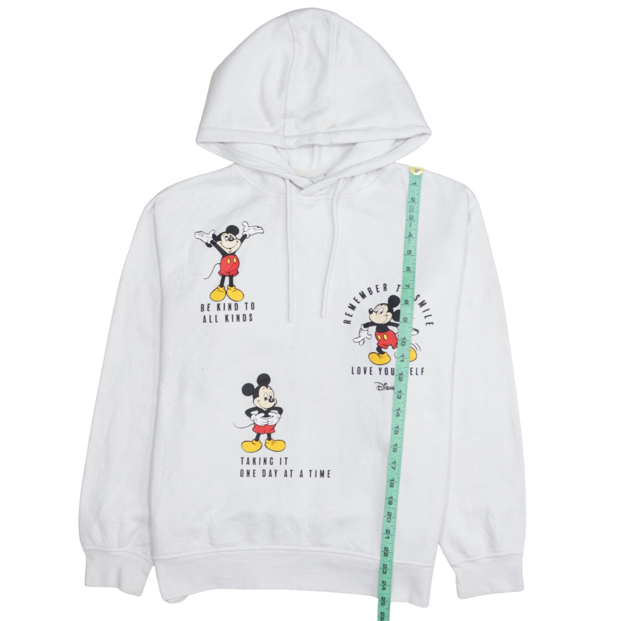 Disney Women's White Mickey Mouse Hoodie Size 12/14 Pullover Graphic Primark