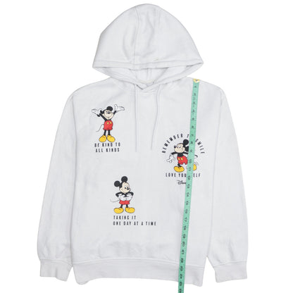Disney Women's White Mickey Mouse Hoodie Size 12/14 Pullover Graphic Primark