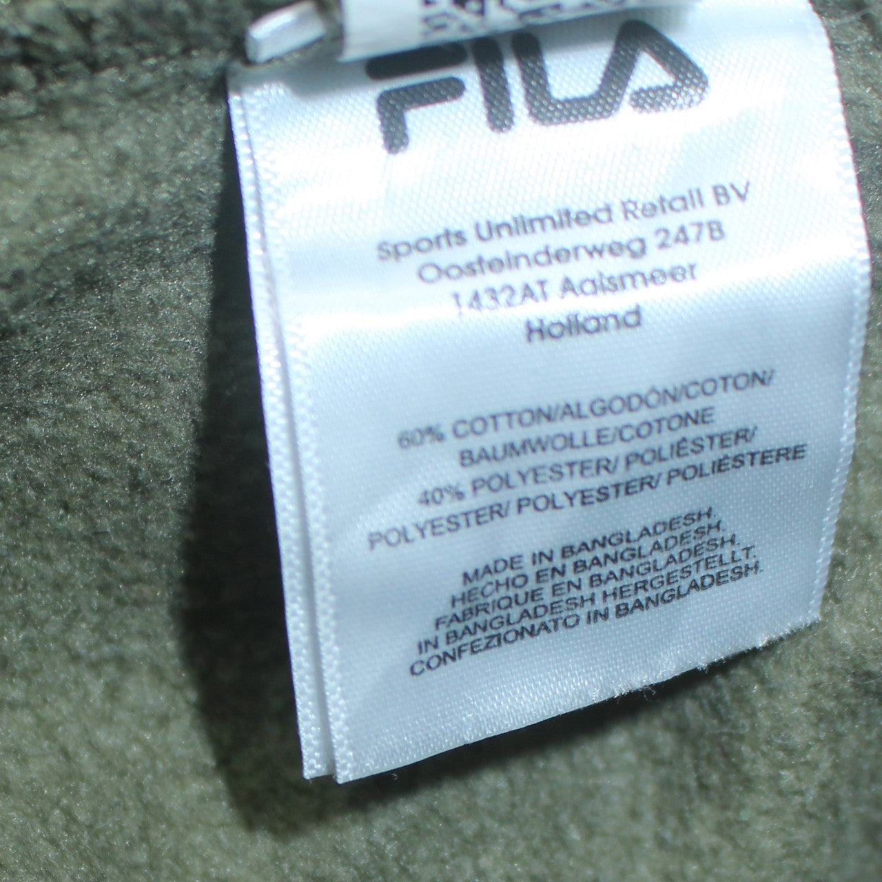 Fila Men’s Green Crew Neck Pullover Sweatshirt Size S