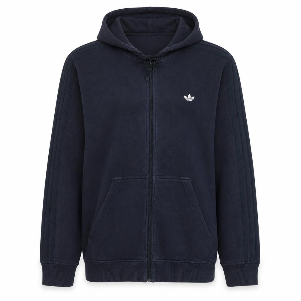 adidas Men's Blue Full Zip Hoodie Size L Classic Fleece Sweatshirt
