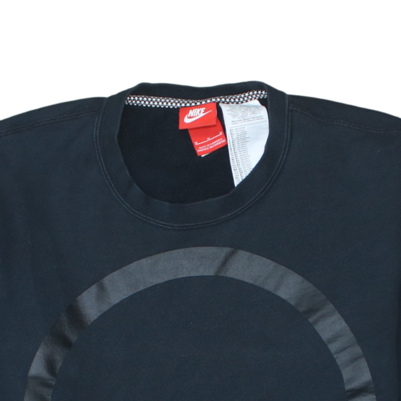 Nike Women Black Medium Graphic Crew Neck Pullover Sweatshirt