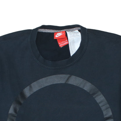 Nike Women Black Medium Graphic Crew Neck Pullover Sweatshirt