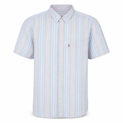 Levi's Men's Multicoloured Striped Short Sleeve Button-Up Shirt M