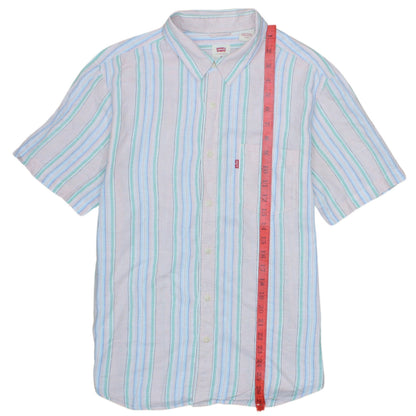Levi's Men's Multicoloured Striped Short Sleeve Button-Up Shirt M