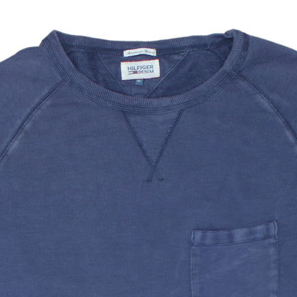 Tommy Hilfiger Denim Mens Blue XL Crew Neck Pullover Sweatshirt
