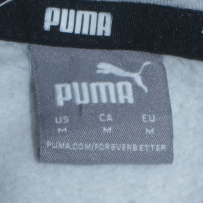 Puma Mens Grey Pullover Hoodie M Logo Fleece Sweatshirt