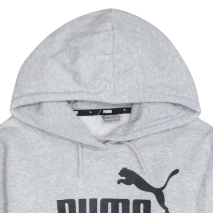 Puma Mens Grey Pullover Hoodie M Logo Fleece Sweatshirt