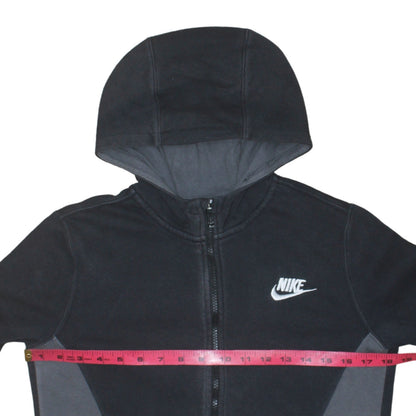 Nike Boys Black Full Zip Hoodie XL 158-170cm Fleece Sweatshirt