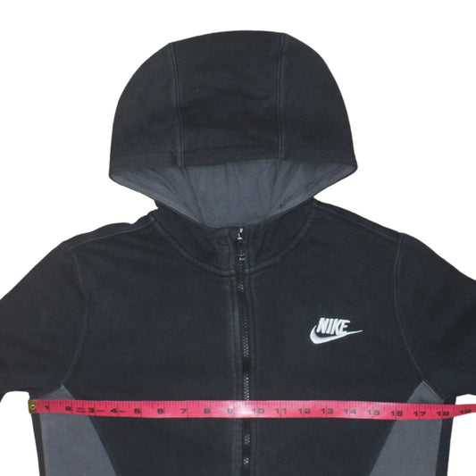 Nike Boys Black Full Zip Hoodie XL 158-170cm Fleece Sweatshirt