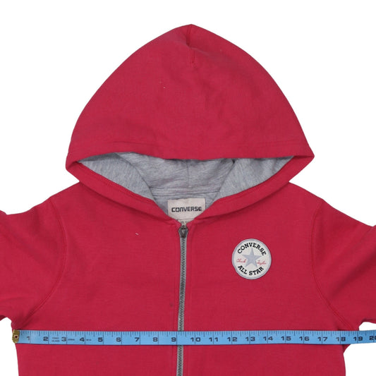 Converse Girls Red Full Zip Hoodie XL 13-15 Years Cotton Blend All Star