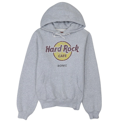 Hard Rock Cafe Rome Grey Pullover Hoodie Women Small Cotton Blend