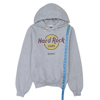 Hard Rock Cafe Rome Grey Pullover Hoodie Women Small Cotton Blend