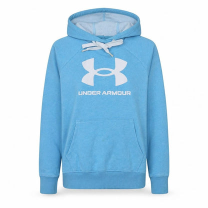 Under Armour Women Blue Pullover Hoodie Small Cotton Blend Logo