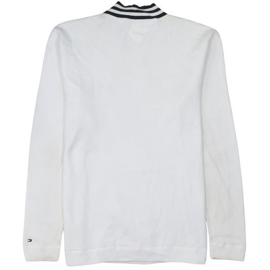 Tommy Hilfiger Men's White Mock Neck Cotton Pullover Jumper L