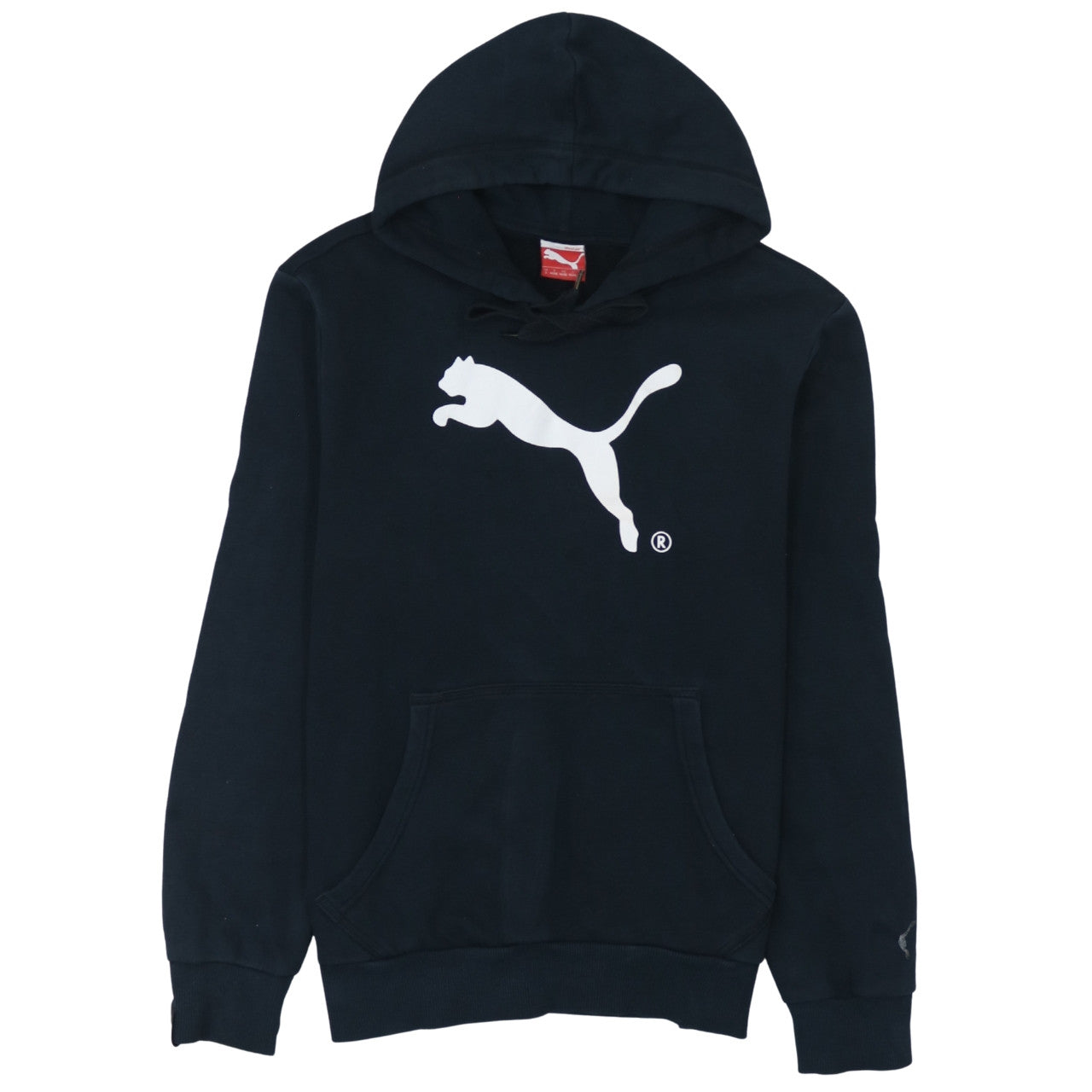 Puma Women's Black Pullover Hoodie Small Cotton Blend Logo Sweatshirt