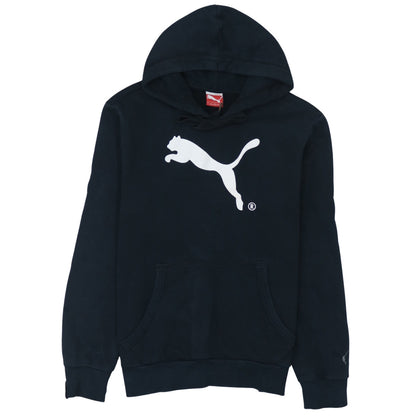 Puma Women's Black Pullover Hoodie Small Cotton Blend Logo Sweatshirt