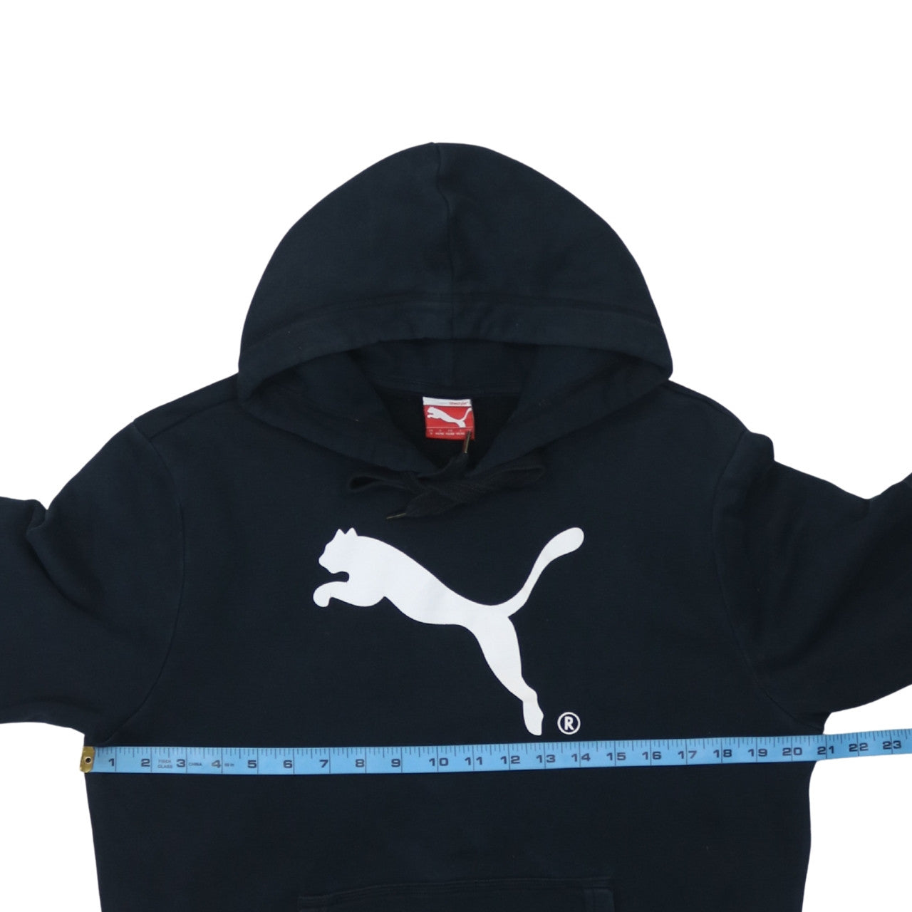 Puma Women's Black Pullover Hoodie Small Cotton Blend Logo Sweatshirt
