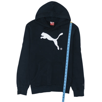 Puma Women's Black Pullover Hoodie Small Cotton Blend Logo Sweatshirt
