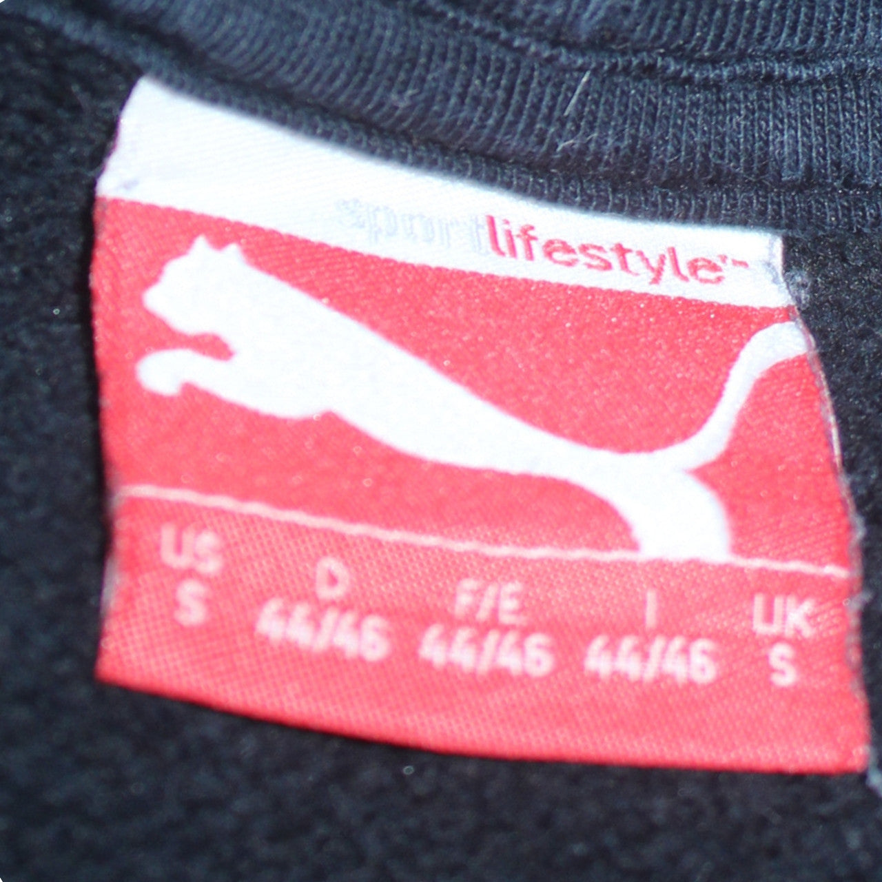 Puma Women's Black Pullover Hoodie Small Cotton Blend Logo Sweatshirt