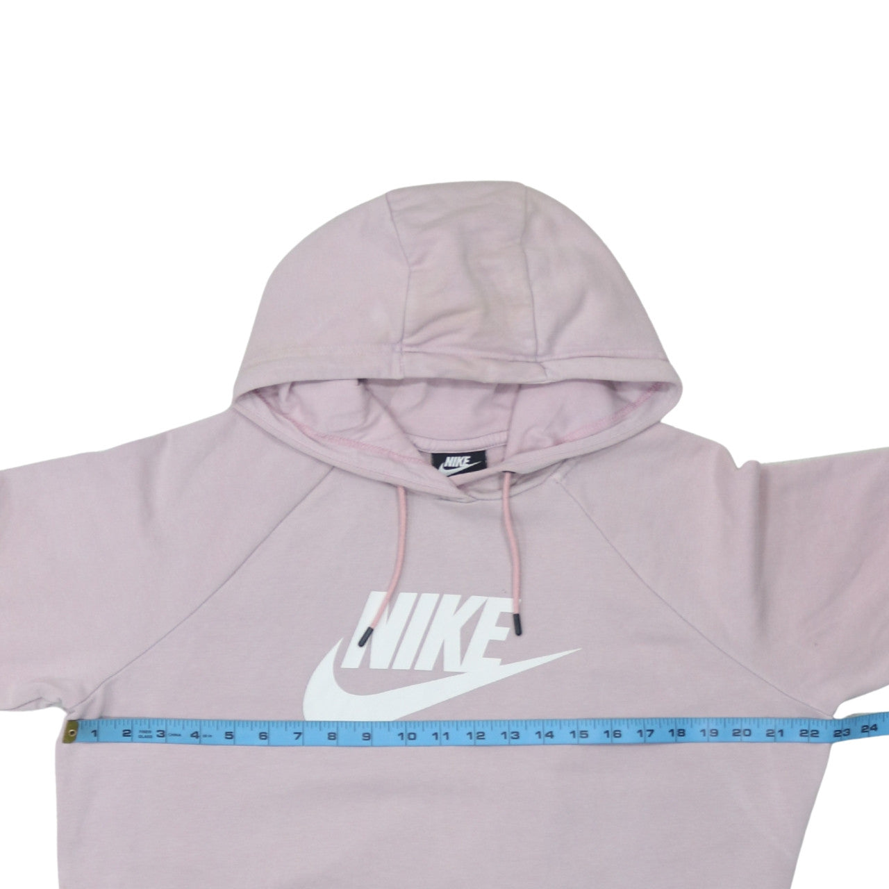 Nike Women’s Pink Pullover Hoodie L Logo Print Cotton Blend