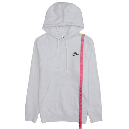 Nike Men's White Pullover Hoodie S Logo Fleece Sweatshirt