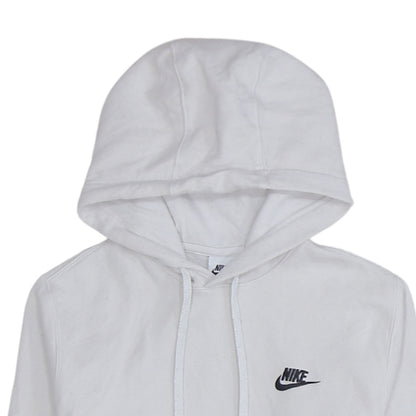 Nike Men's White Pullover Hoodie S Logo Fleece Sweatshirt