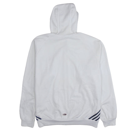 Adidas Men’s White 2XL Full Zip Hoodie with Logo Stripes