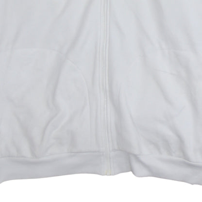 Adidas Men’s White 2XL Full Zip Hoodie with Logo Stripes