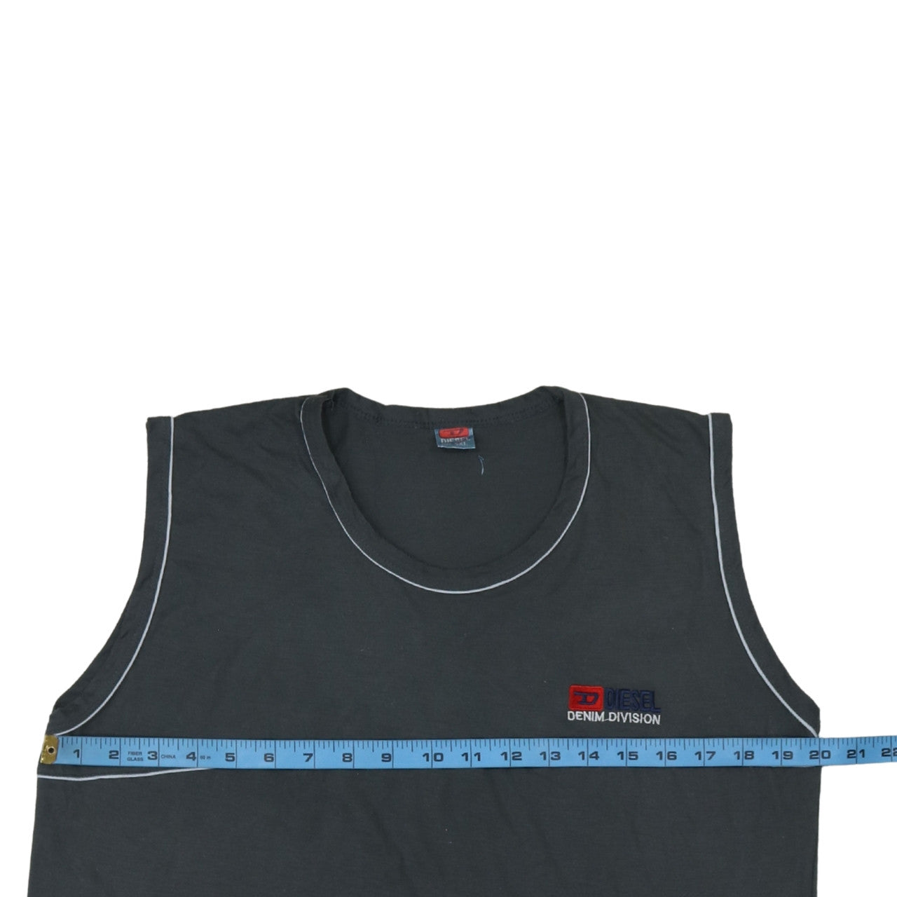 Diesel Men’s Black 2XL Sleeveless Cotton Crew Neck T-Shirt