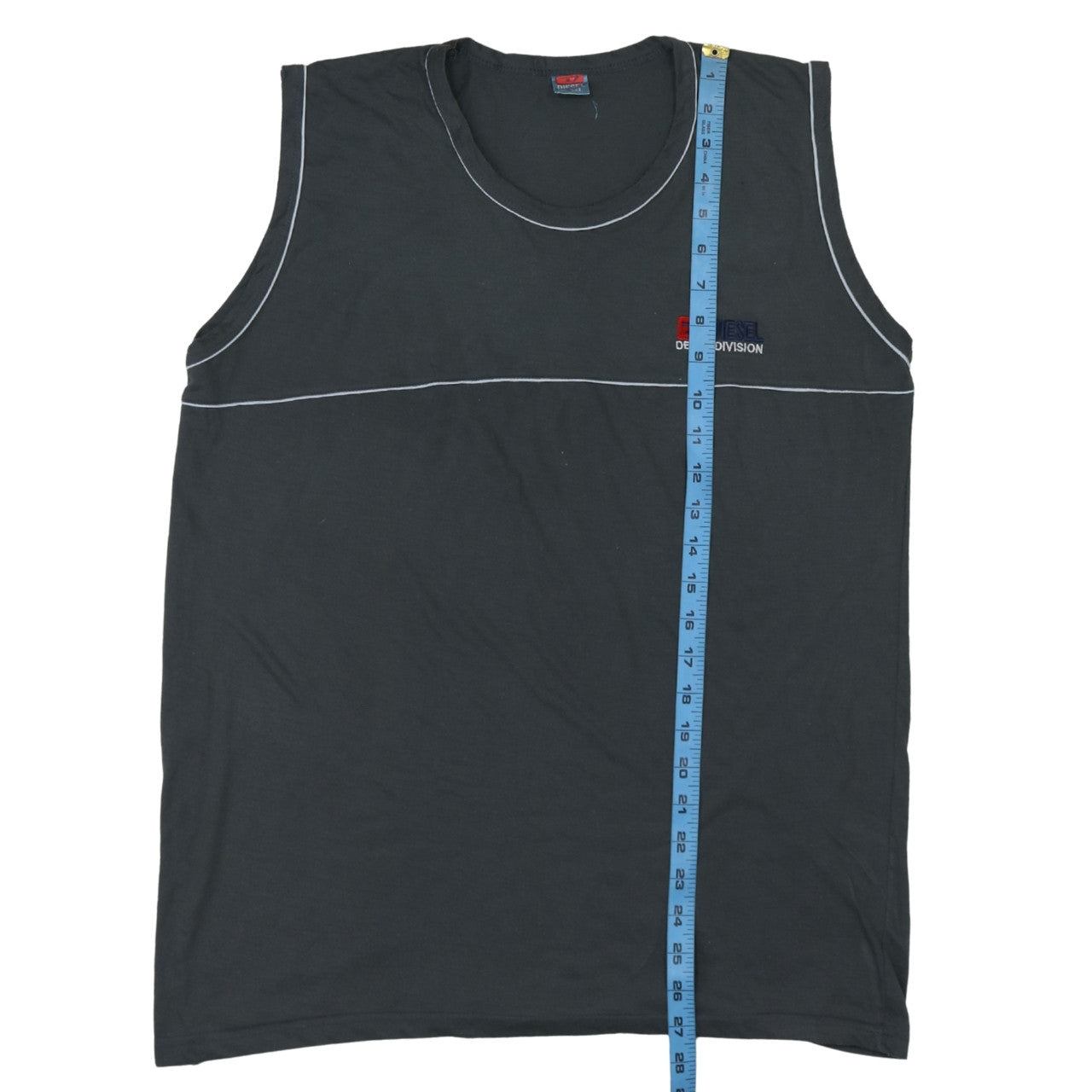 Diesel Men’s Black 2XL Sleeveless Cotton Crew Neck T-Shirt