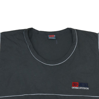 Diesel Men’s Black 2XL Sleeveless Cotton Crew Neck T-Shirt